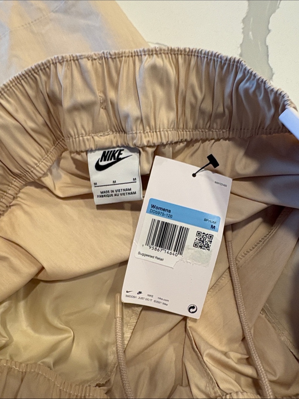 Nike High Rise Curve Pants ~ Medium ~ Hemp/White - Picture 6 of 11